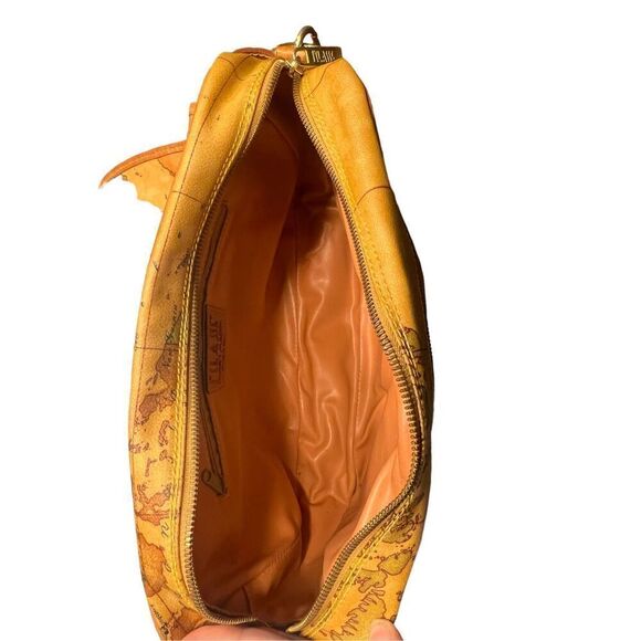 Alviero Martini 1classe brown global world map geographical satchel crossbody - Picture 4 of 7